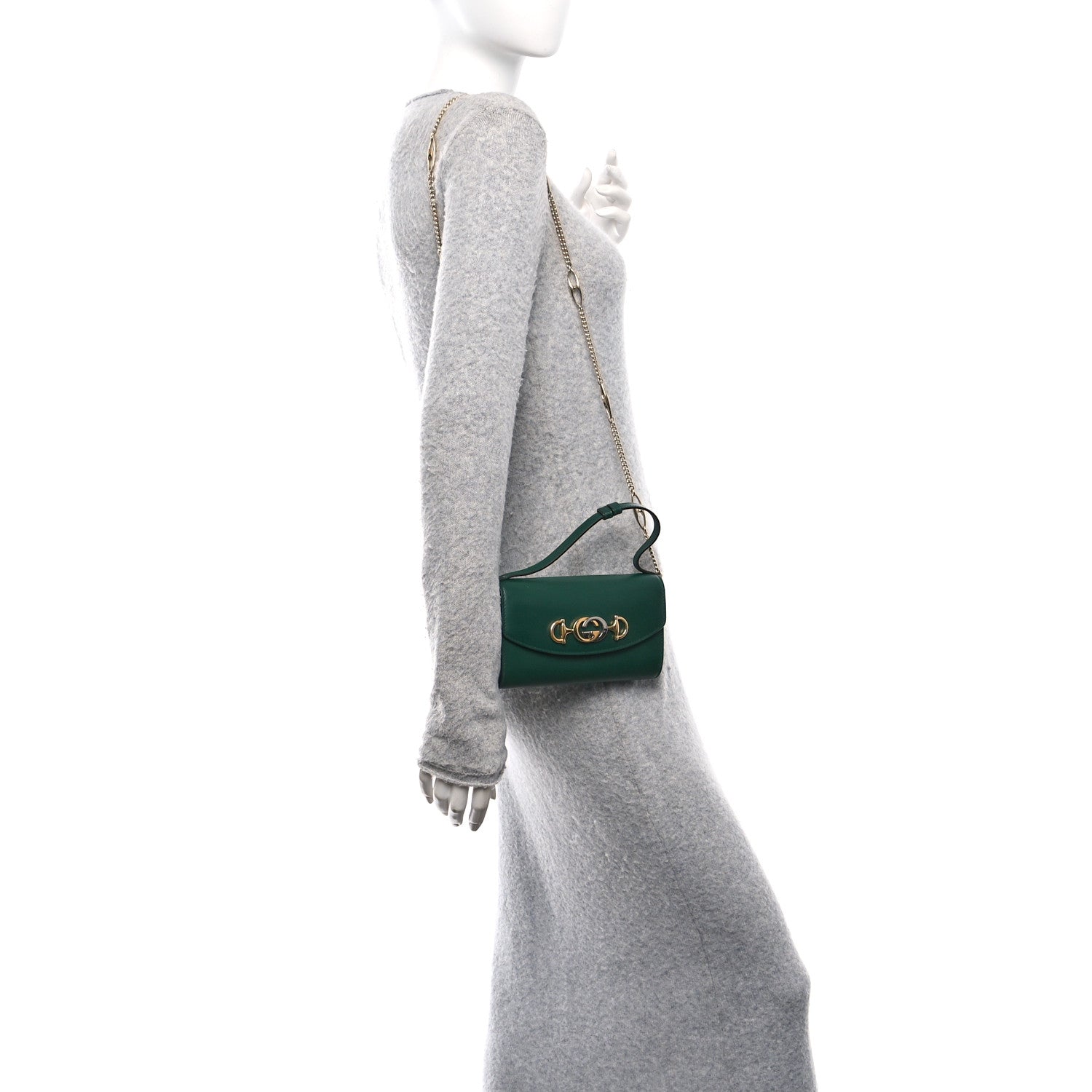 Gucci Smooth Calfskin Mini Zumi Shoulder Bag Vintage Green 2 of 10