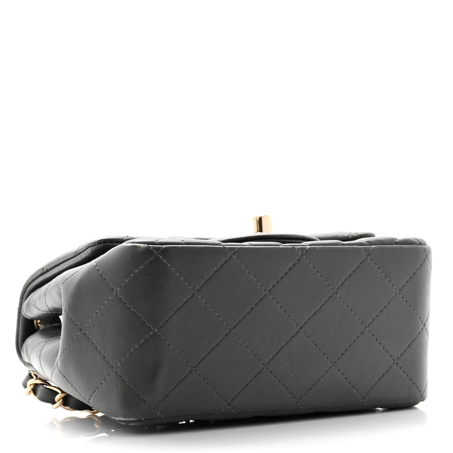 Chanel Lambskin Quilted Mini Square Flap Dark Grey 4 of 11