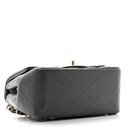 Chanel Lambskin Quilted Mini Square Flap Dark Grey 4 of 11