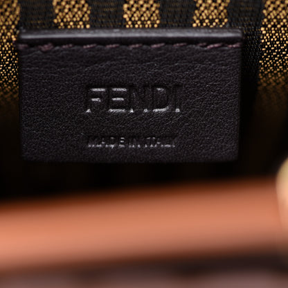 Fendi Vitello King Plexiglass Logo Embossed Mini Fendi Sunshine Shopper Tote Cuoio 6 of 9