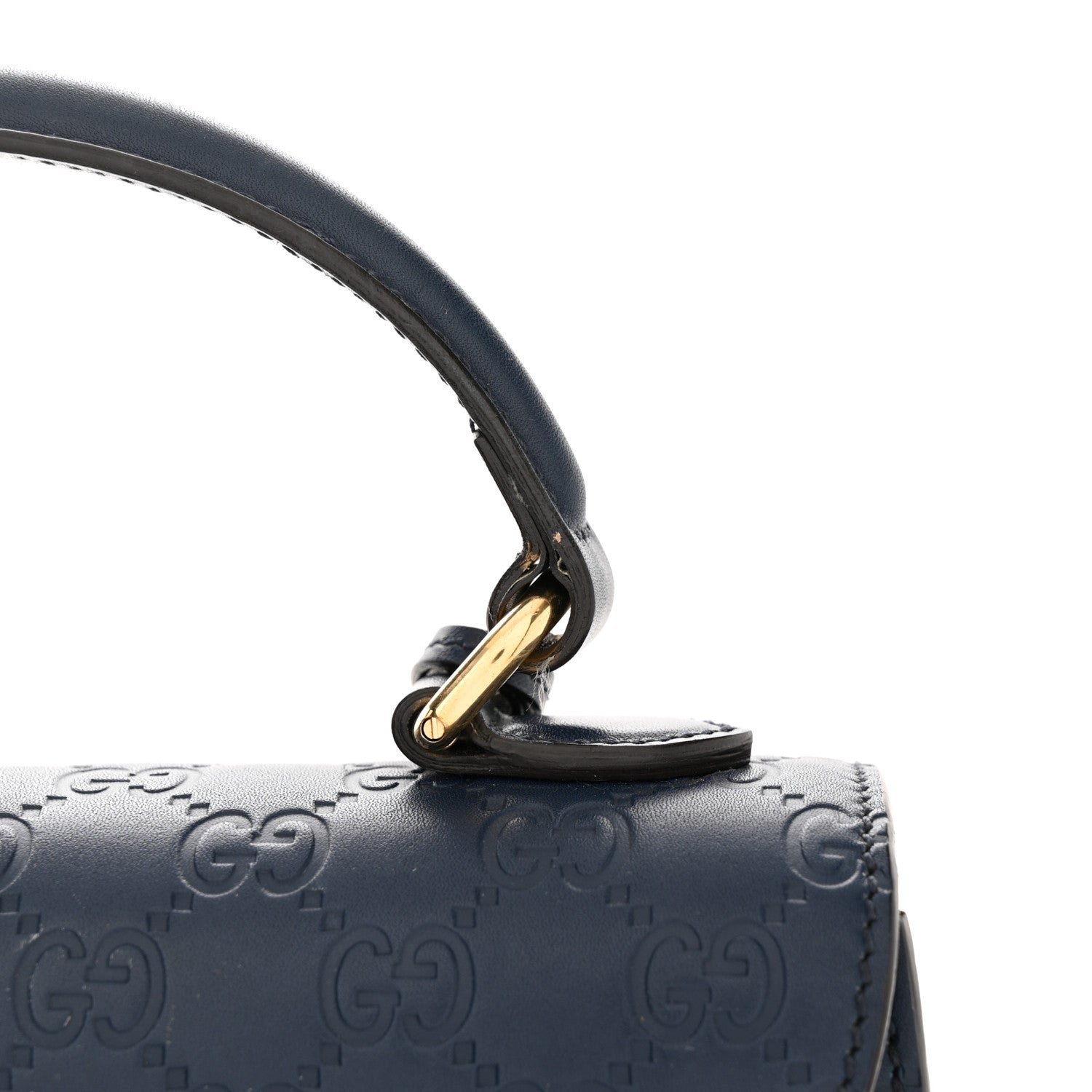 Gucci Guccissima Signature Small Padlock Top Handle Bag Blue Agata 17 of 19