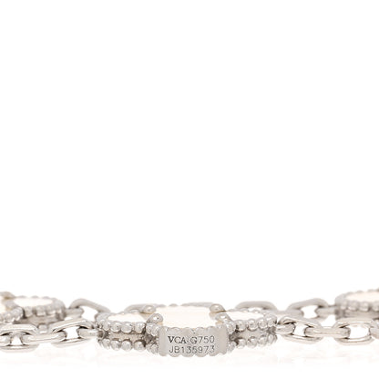Van Cleef & Arpels 18K White Gold Mother of Pearl 5 Motifs Vintage Alhambra Bracelet 3 of 3