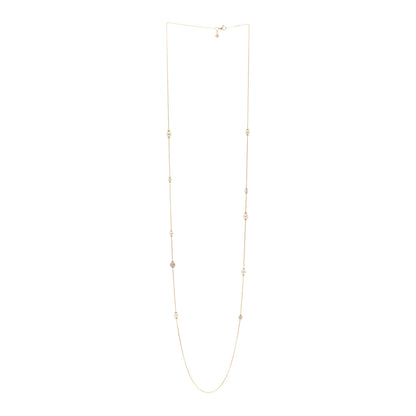David Yurman 18K Yellow Gold Diamond Pearl Solari Long Station Necklace 3 of 4