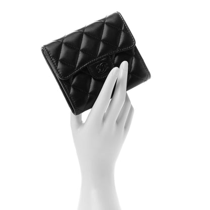 Chanel Lambskin Quilted Compact Flap Wallet So Black 2 of 7