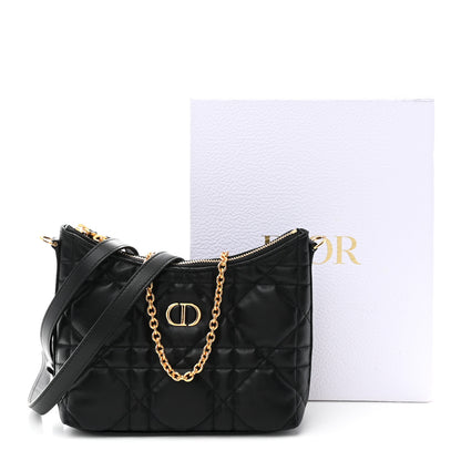 Christian Dior Calfskin Macrocannage Miss Caro Diorling Mini Bag with Chain Black 10 of 10