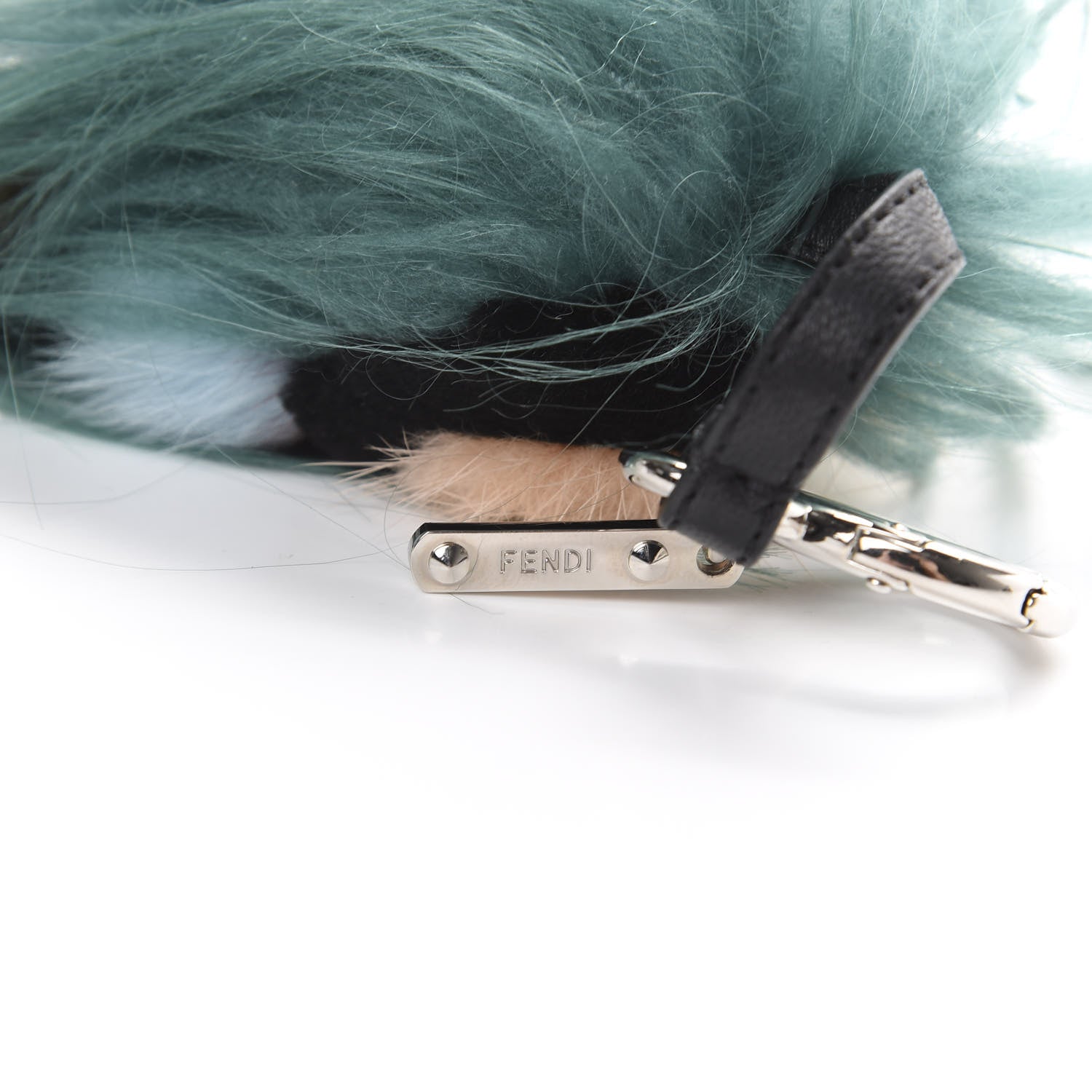Fendi Goat Mink Fox Fur Mum Wonders Bag Charm Jade Bordeaux 3 of 4