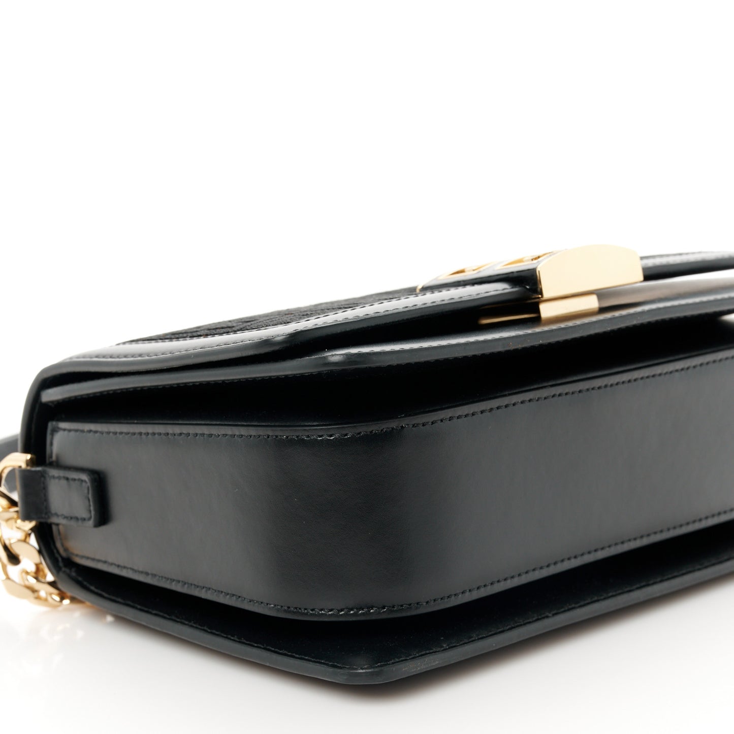 Canvas Embroidered Medium 4G Woven Chain Shoulder Bag Black