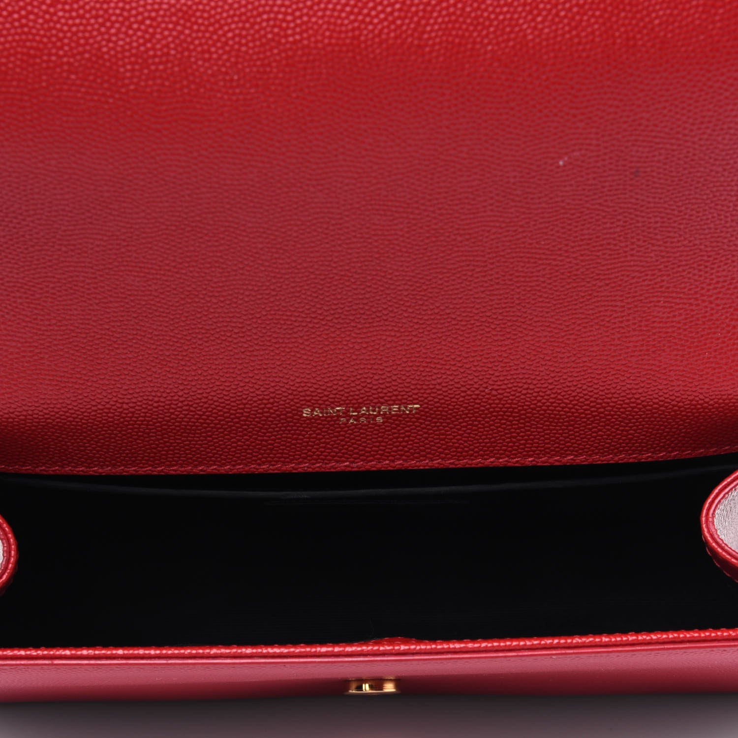 Saint Laurent Grain De Poudre Medium Monogram Kate Satchel Red 3 of 4