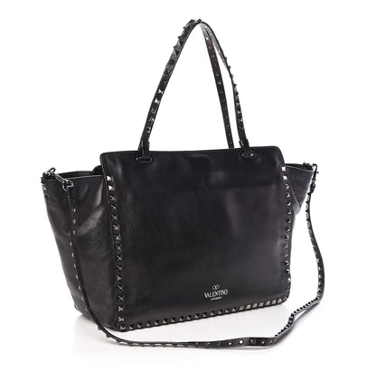 Valentino Garavani Vitello Medium Rockstud All Over Tote Black 4 of 11