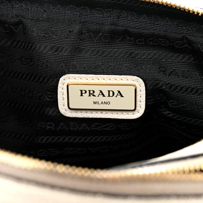 Prada Vitello Daino Medium Double Zip Shoulder Bag White 7 of 14