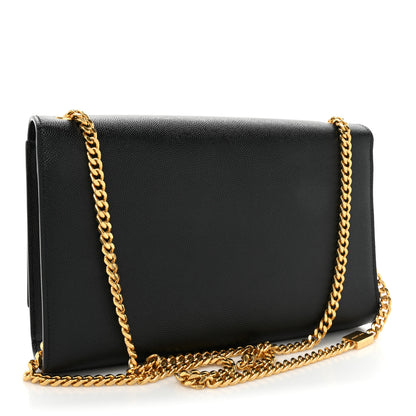 Saint Laurent Grain De Poudre Medium Classic Monogram Kate Tassel Satchel Black 3 of 14