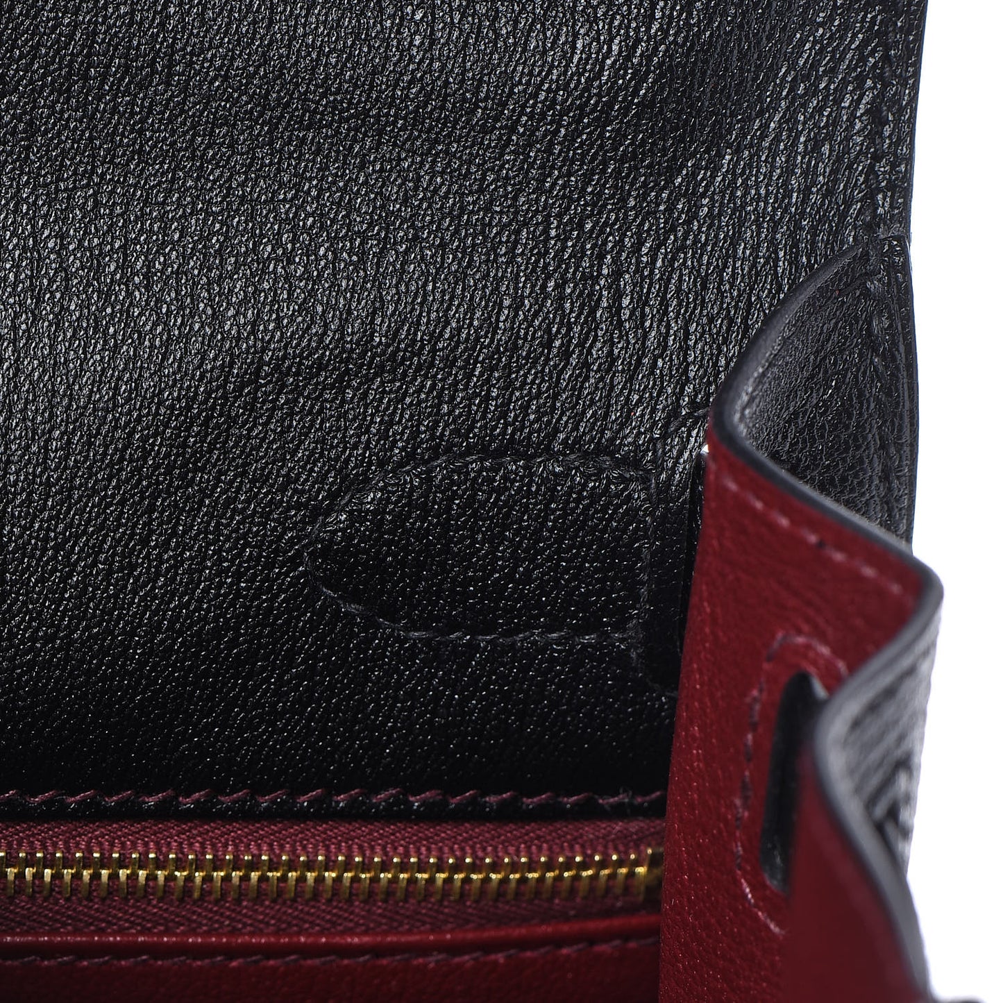 Chevre Mysore Horseshoe Kelly Sellier 28 Black Deep Red