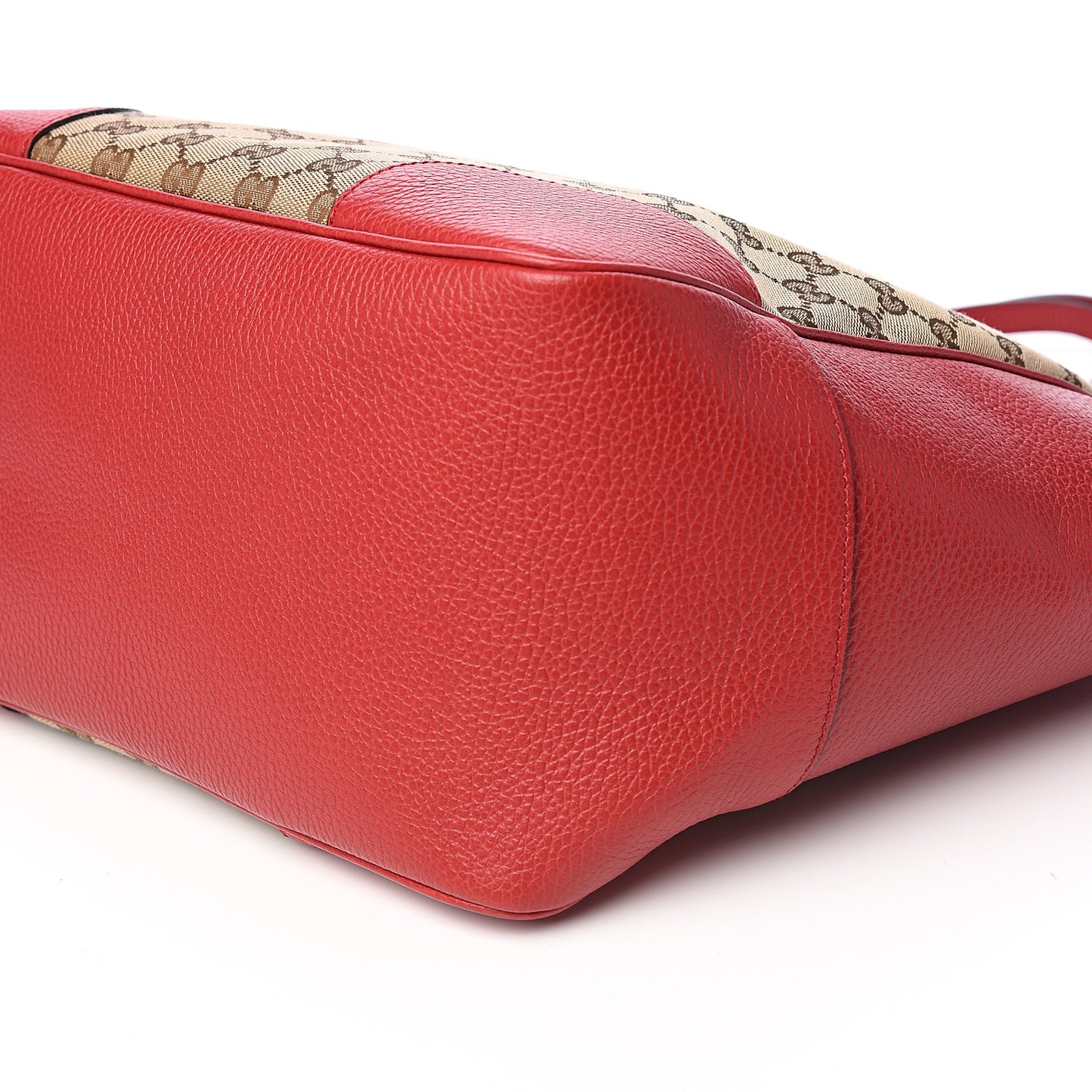 Monogram Bree Zippered Tote Beige Red