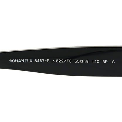 Chanel Acetate Strass Pilot Sunglasses 5467-B Black 6 of 8