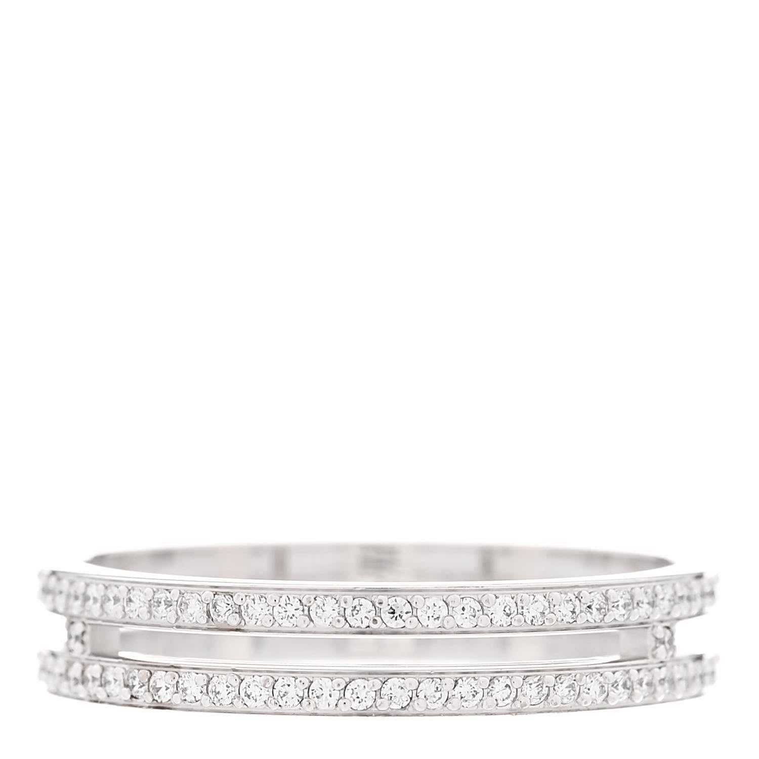 Hermes 18K White Gold Diamond Ariane Wedding Band Ring 53 6.5 3 of 7