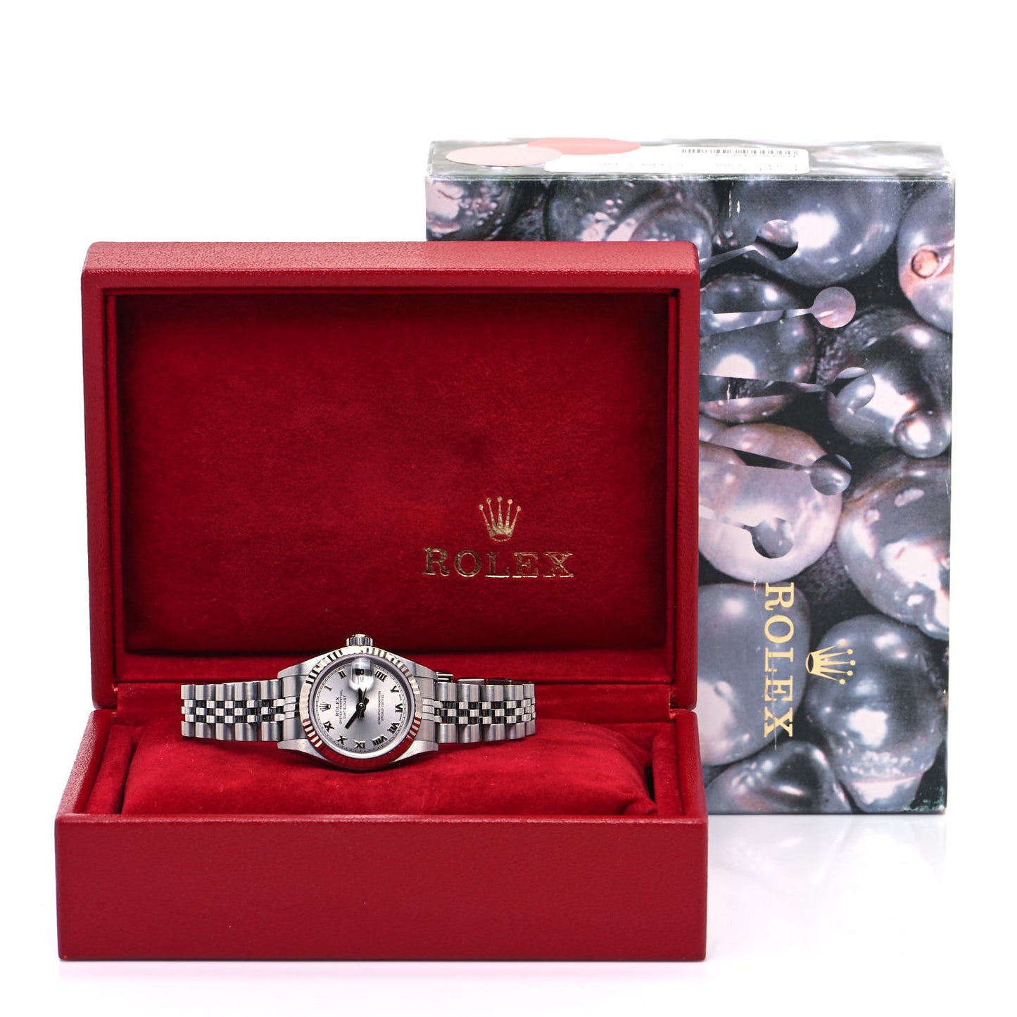 Stainless Steel 18K White Gold 26mm Oyster Perpetual Datejust Watch Silver Roman 79174