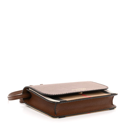 Burberry Derby Calfskin House Check Wallet On Chain Brown 4 of 10