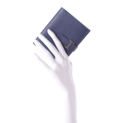 Hermes Epsom Bearn Verso Compact Wallet Bleu Encre Zellige 2 of 11