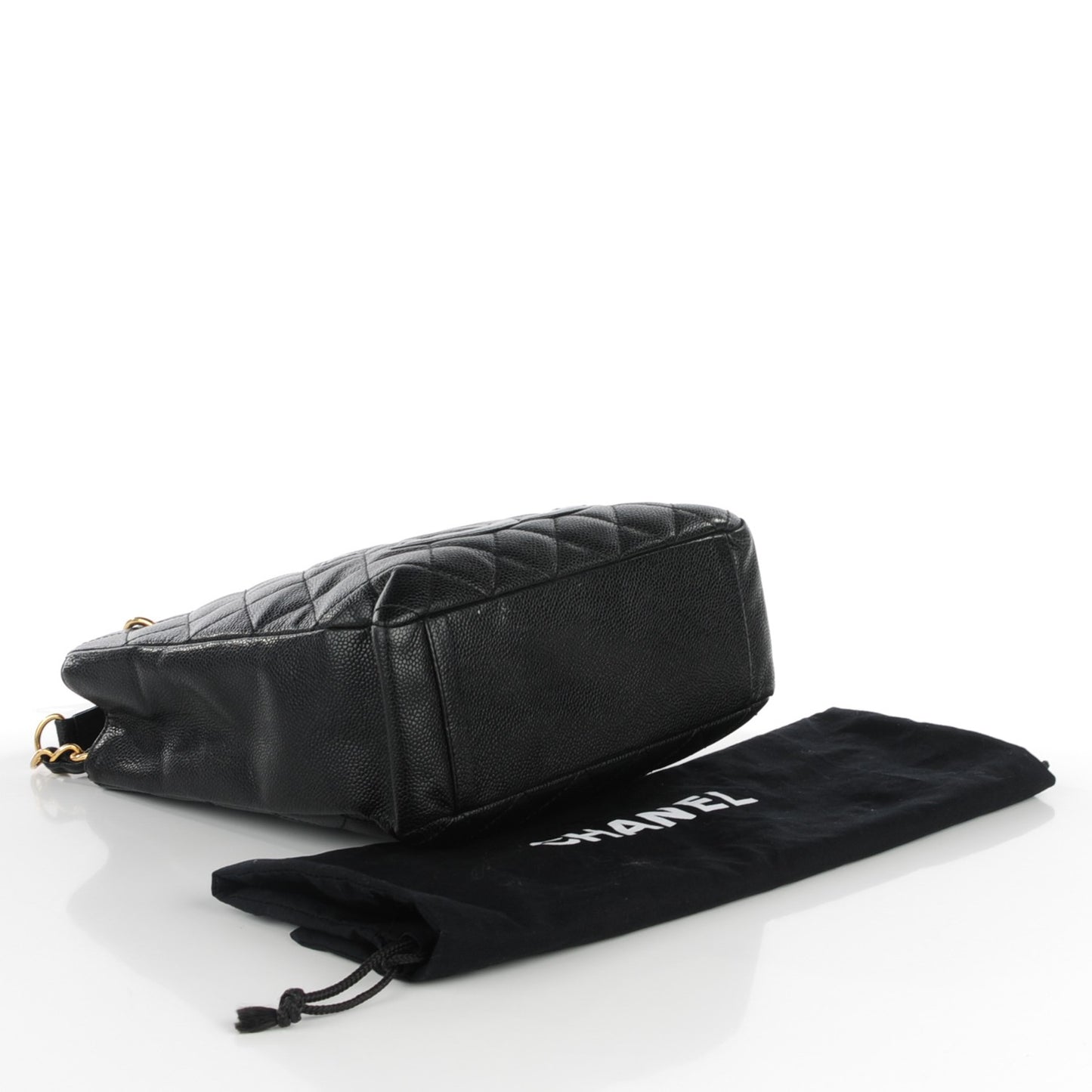 Caviar Quilted Petit Shopping Tote PST Black