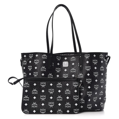 MCM Visetos Medium Reversible Shopper Tote Black 1 of 11