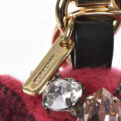 Burberry Cashmere Crystal Thomas Teddy Bear Keychain Charm Fuchsia 5 of 5