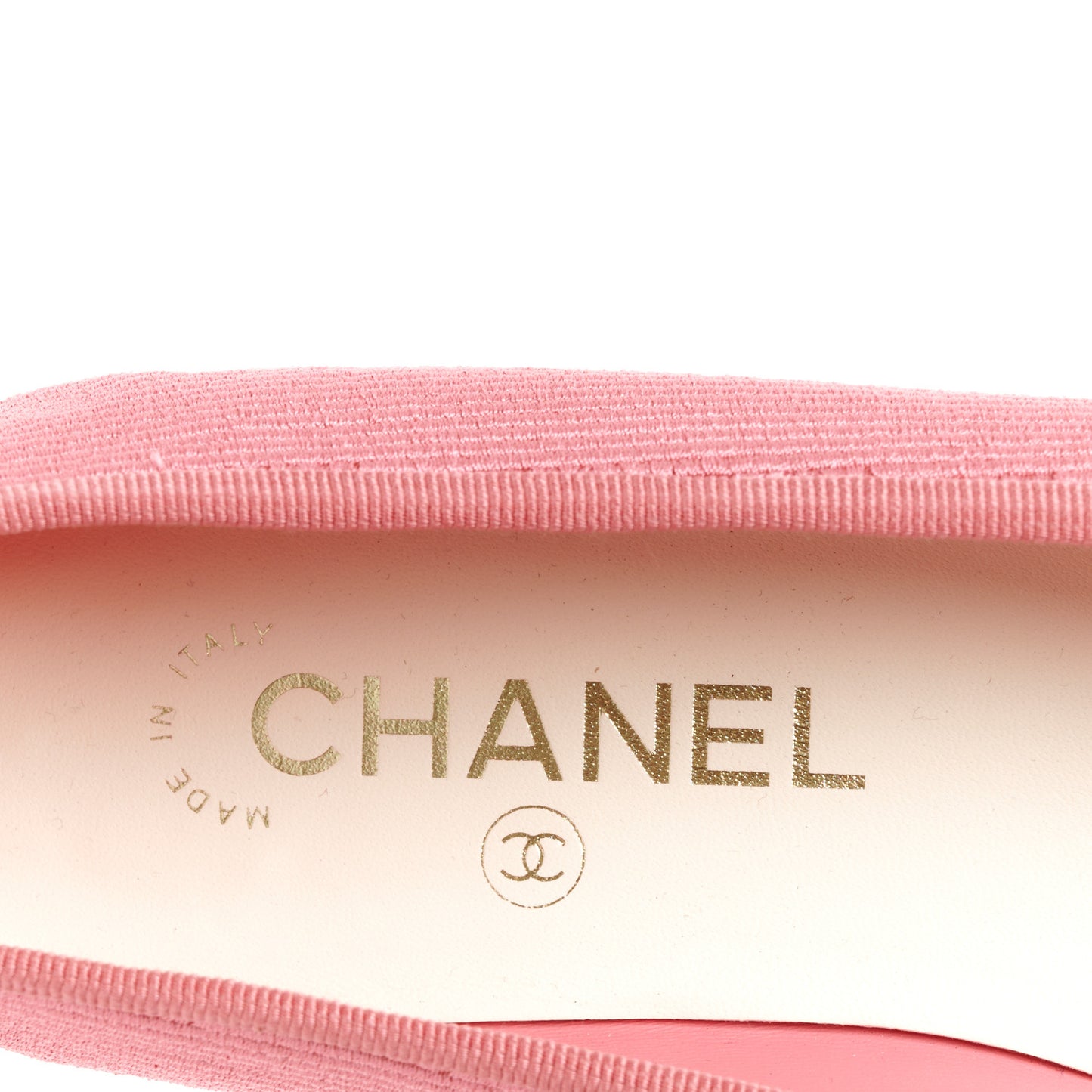 Embroidered Fabric Cap Toe CC Ballerina Flats 37.5 Pink
