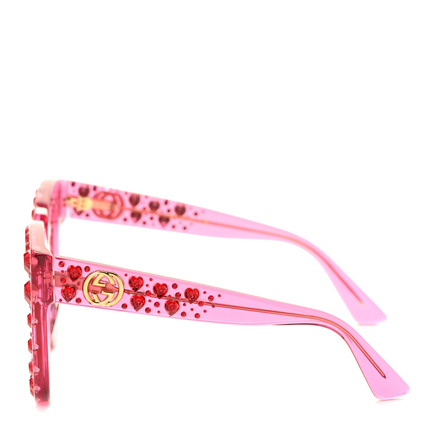 Acetate Crystal Heart GG0116S Sunglasses Fuchsia