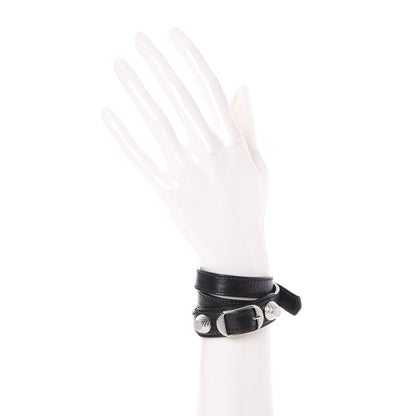 Balenciaga Agneau Giant 12 Silver Hardware Triple Tour Bracelet S Black 2 of 7