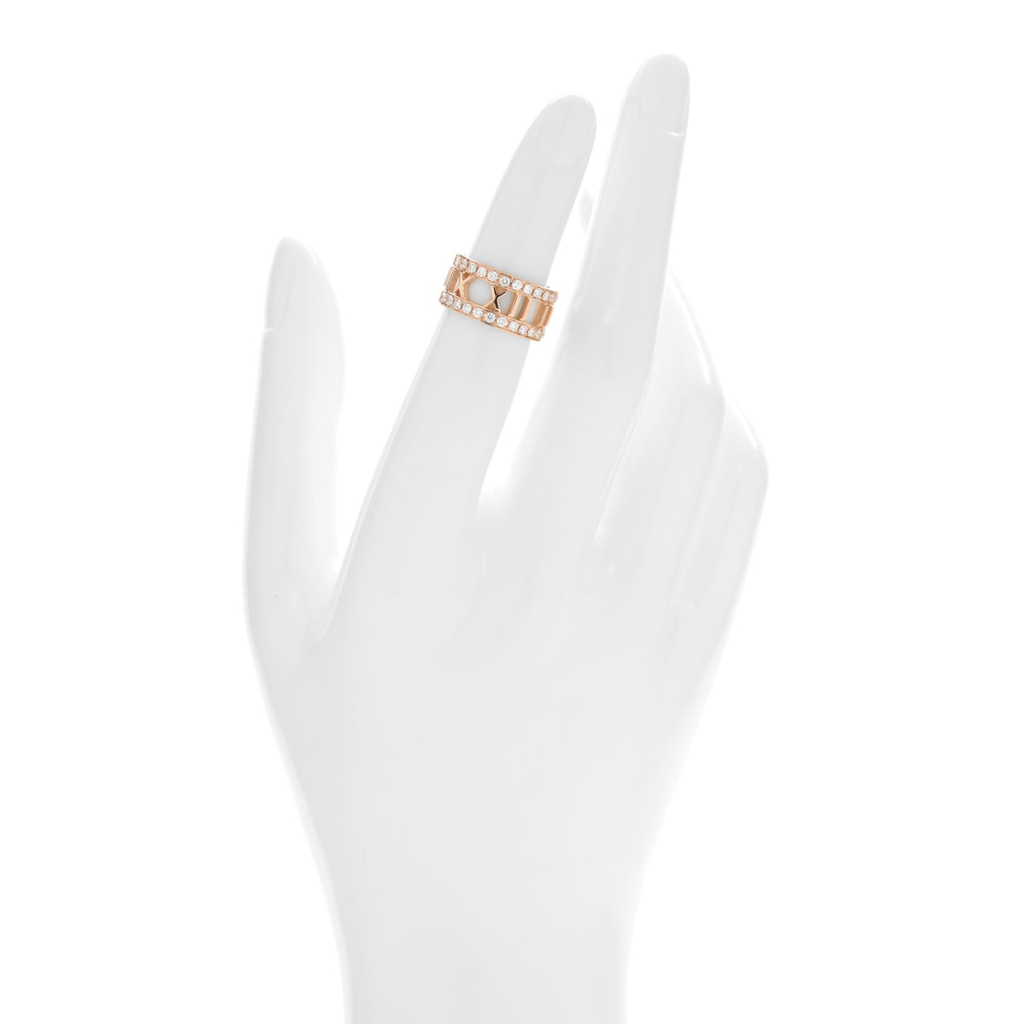 18K Rose Gold Diamond Wide Atlas Open Ring 48 4.5