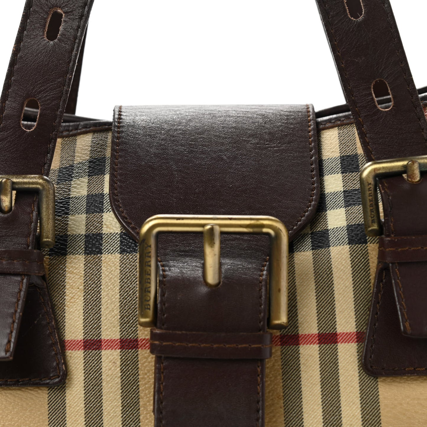 Haymarket Check Buckle Satchel Chocolate