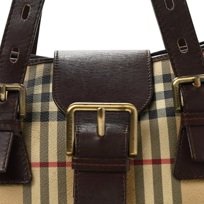 Burberry Haymarket Check Buckle Satchel Chocolate 9 of 17