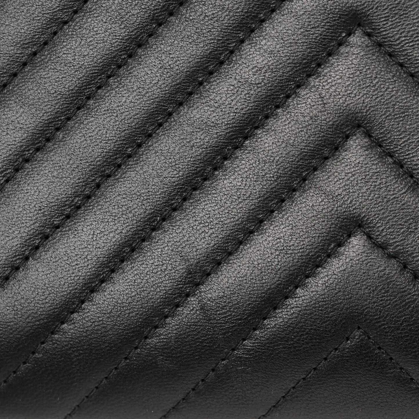 Calfskin Chevron Quilted Rock The Corner Clutch With Chain Black
