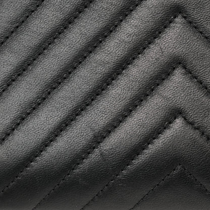 Chanel Calfskin Chevron Quilted Rock The Corner Clutch With Chain Black 12 of 13