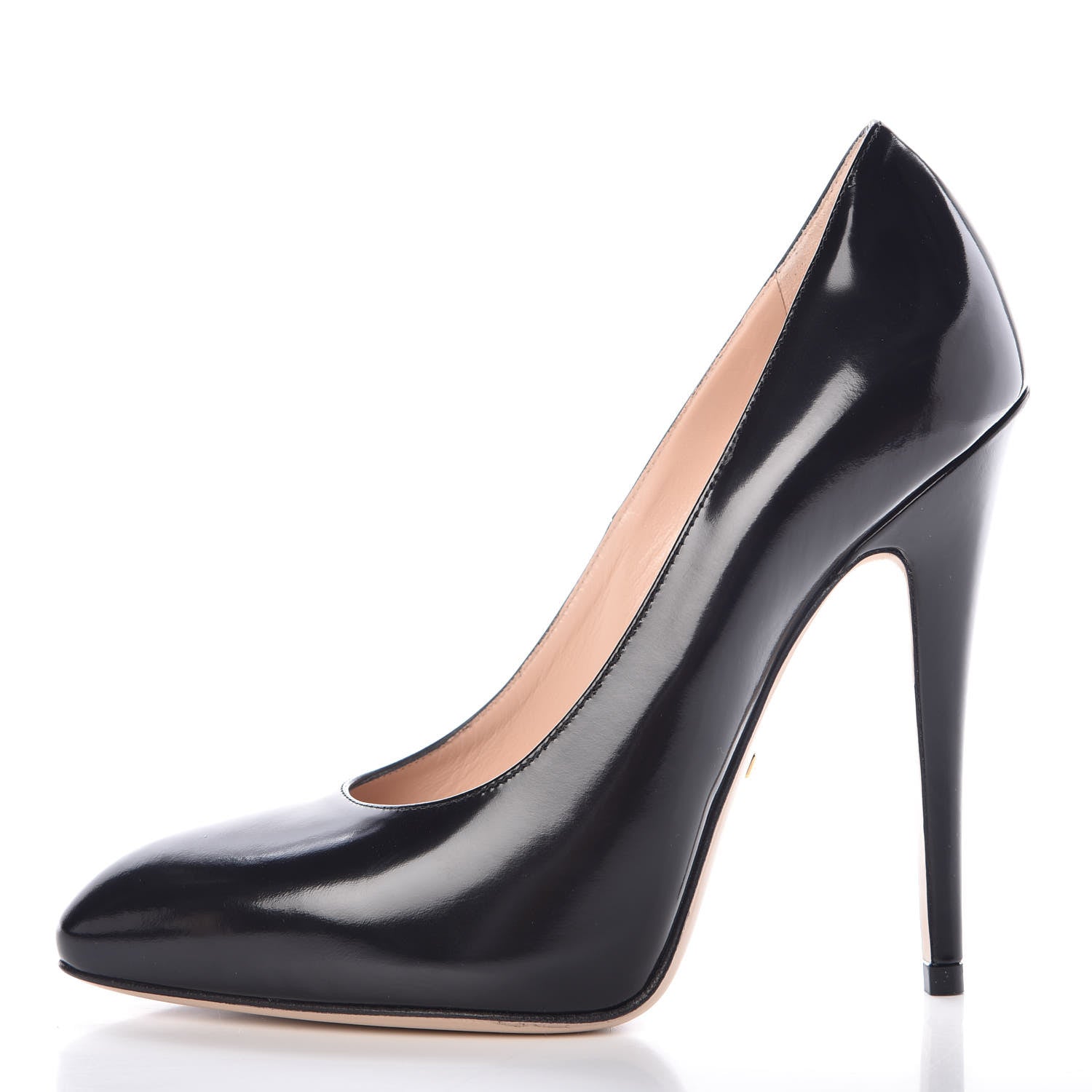 Gucci Polished Calfskin Removable Bow Elaisa Platform High Heel