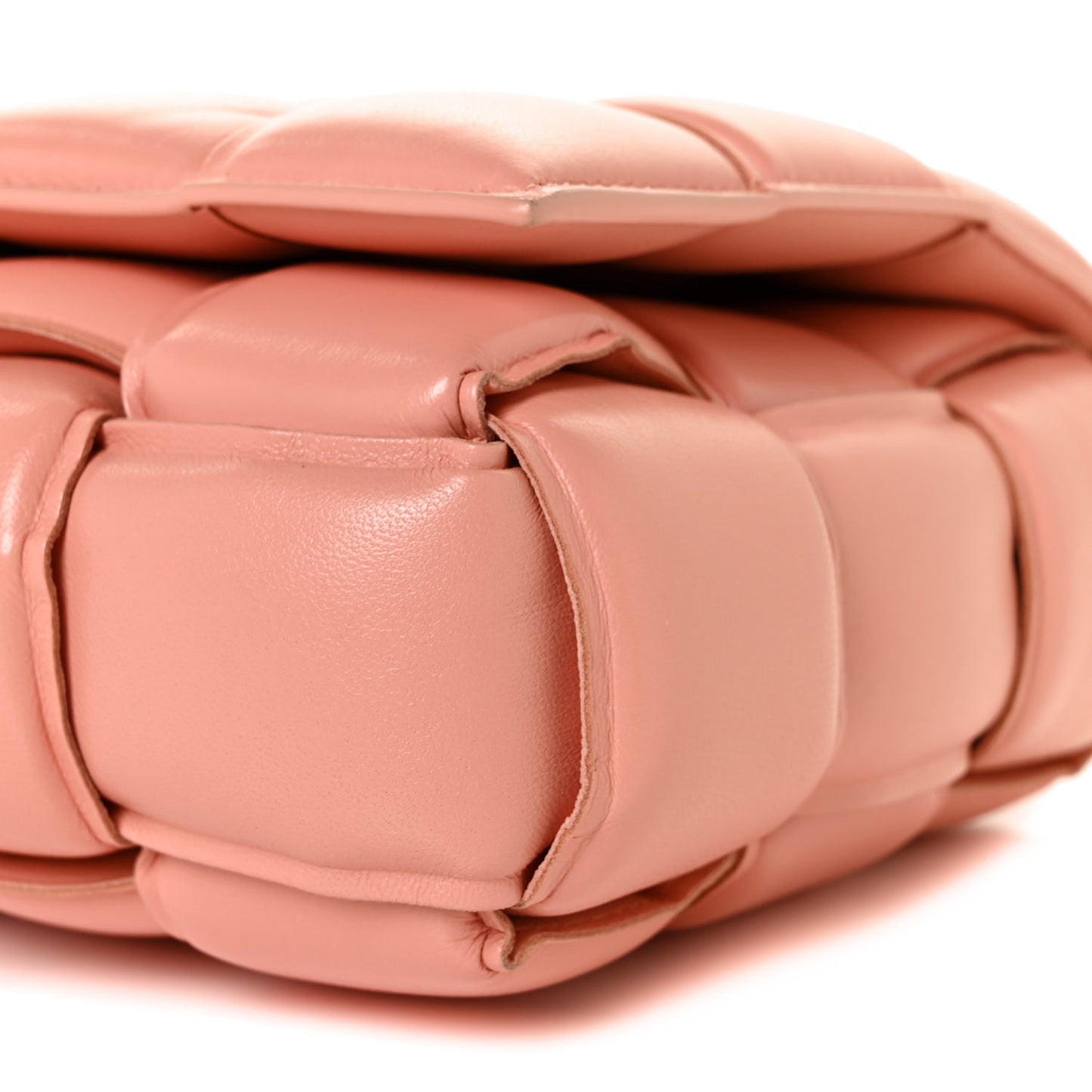 Nappa Maxi Intreccio Padded Cassette Crossbody Bag Peachy