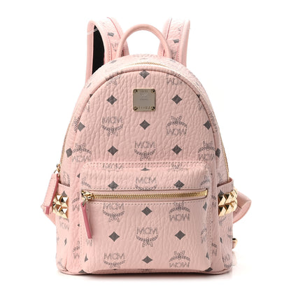 MCM Visetos Side Stud Mini Stark Backpack Pink 1 of 9