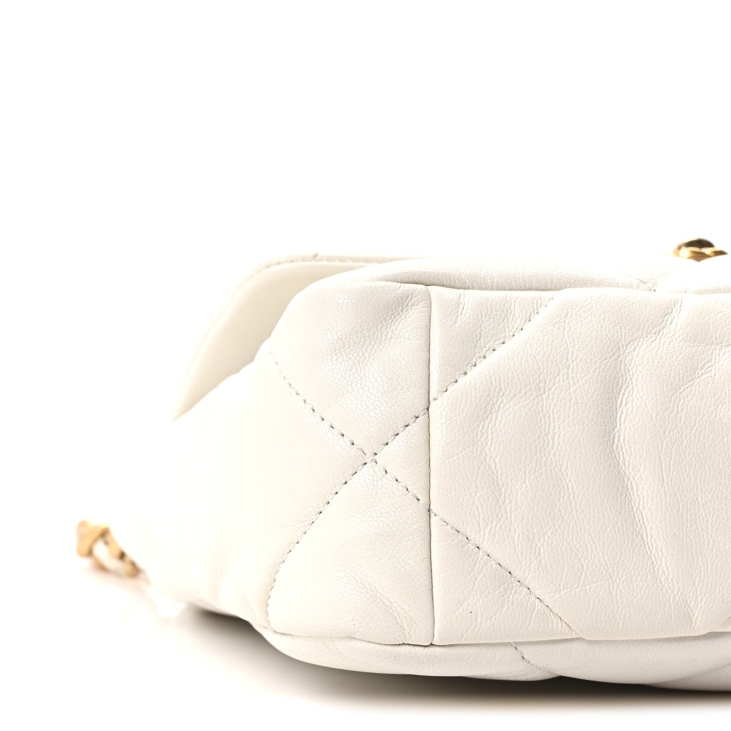 Chanel Goatskin Quilted Medium Chanel 19 Flap White 9 of 10