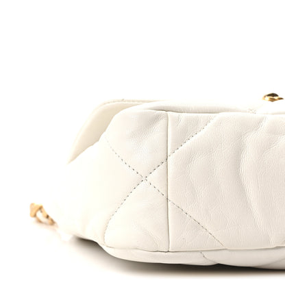 Chanel Goatskin Quilted Medium Chanel 19 Flap White 9 of 10