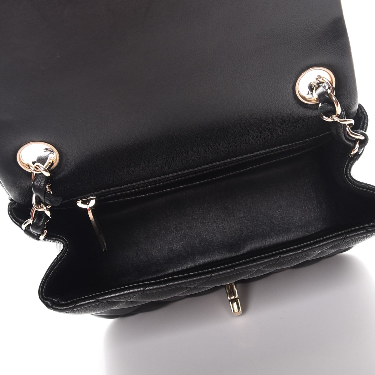 Chanel Lambskin Quilted Mini Square Flap Black 5 of 7