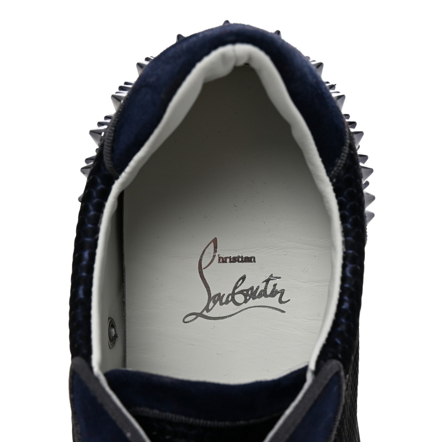 Christian Louboutin Veau Velours Mesh Seavaste 2 Orlato Flat Sneakers 39 Navy 8 of 8