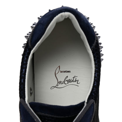 Christian Louboutin Veau Velours Mesh Seavaste 2 Orlato Flat Sneakers 39 Navy 8 of 8