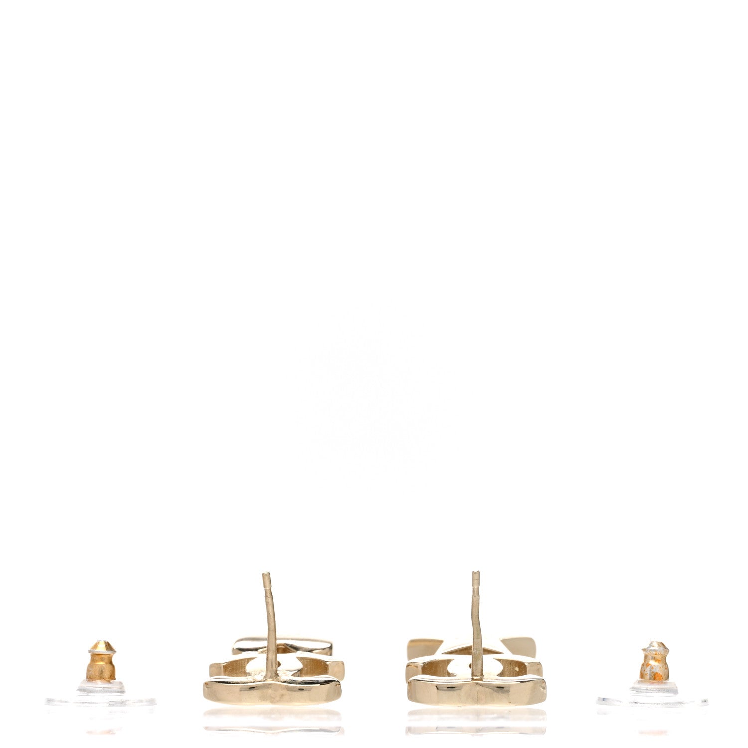 Chanel Crystal Pearl Charming Winter CC Star Heart Earrings Gold 3 of 5