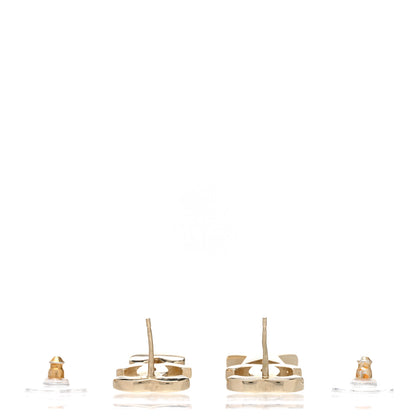Chanel Crystal Pearl Charming Winter CC Star Heart Earrings Gold 3 of 5