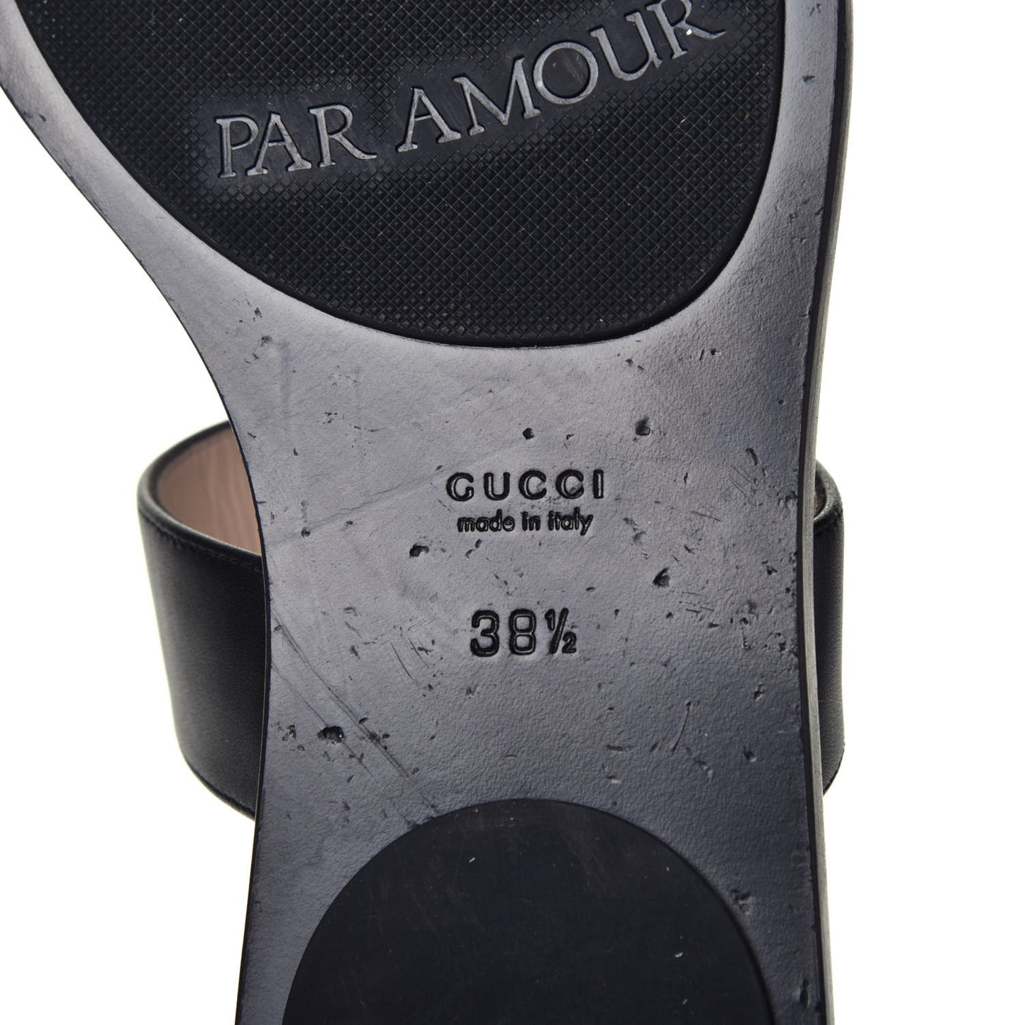 Calfskin GG Marmont Thong Sandals 38.5 Black