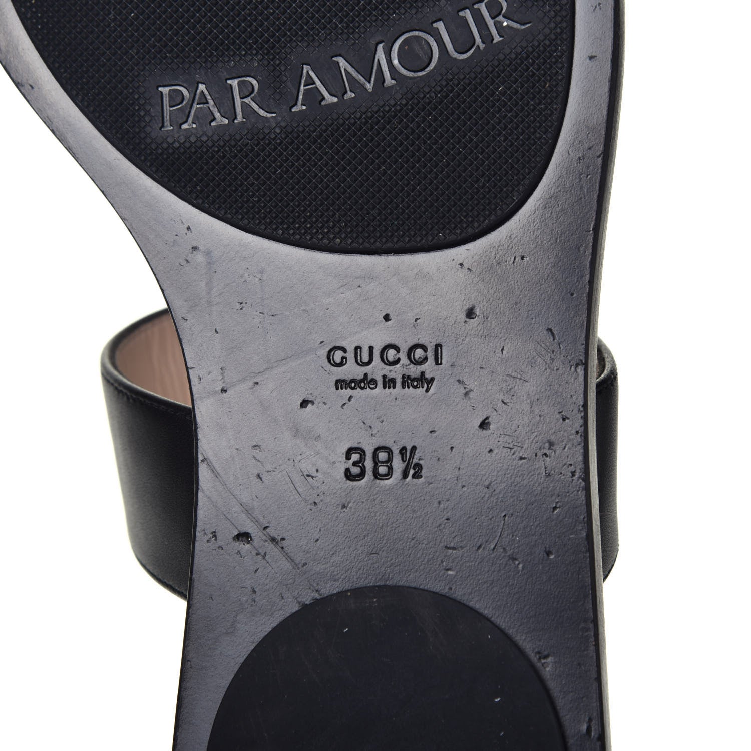 Gucci Calfskin GG Marmont Thong Sandals 38.5 Black 7 of 8