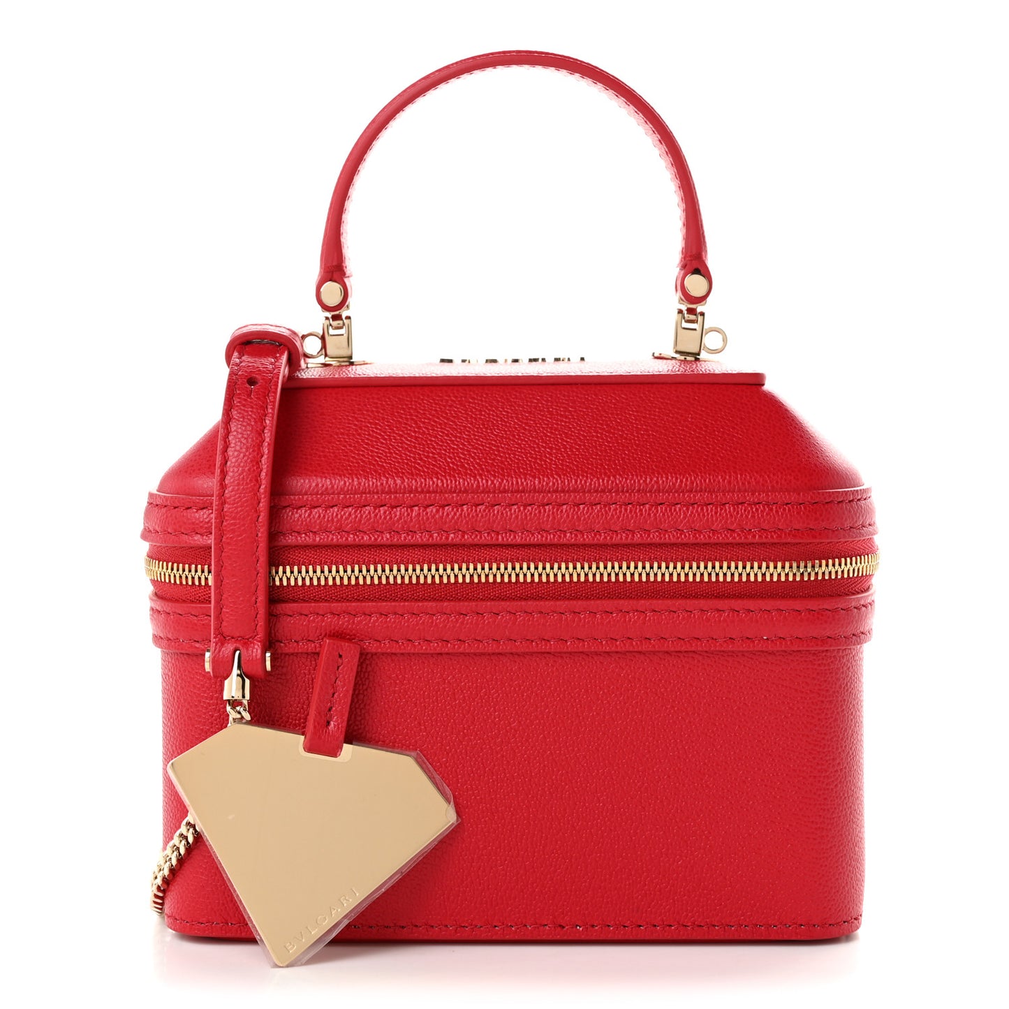 Calfskin Serpenti Top Handle Vanity Red