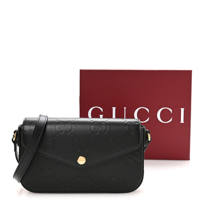 Gucci Gilbert Calfskin GG Super Mini Shoulder Bag Black Black 10 of 10
