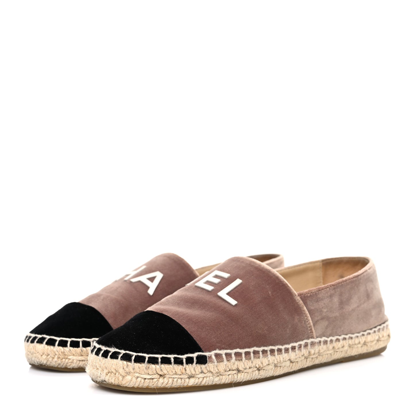 Velvet Logo Espadrilles 37 Beige Black