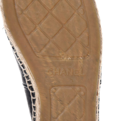 Chanel Lambskin CC Espadrilles 40 Black 9 of 12