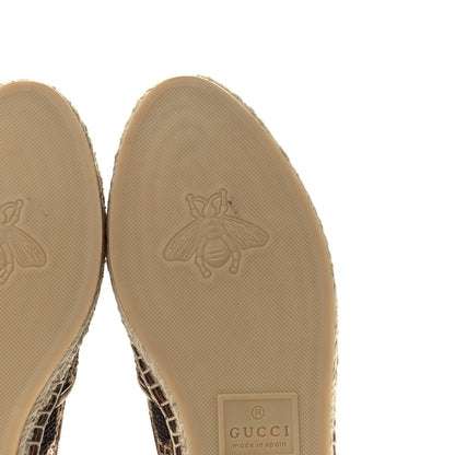 Gucci Lame Nappa GG Monogram Espadrilles 38 Brown Beige Light Bronze 10 of 14